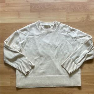Everlane Cream Cotton Knit Pullover medium